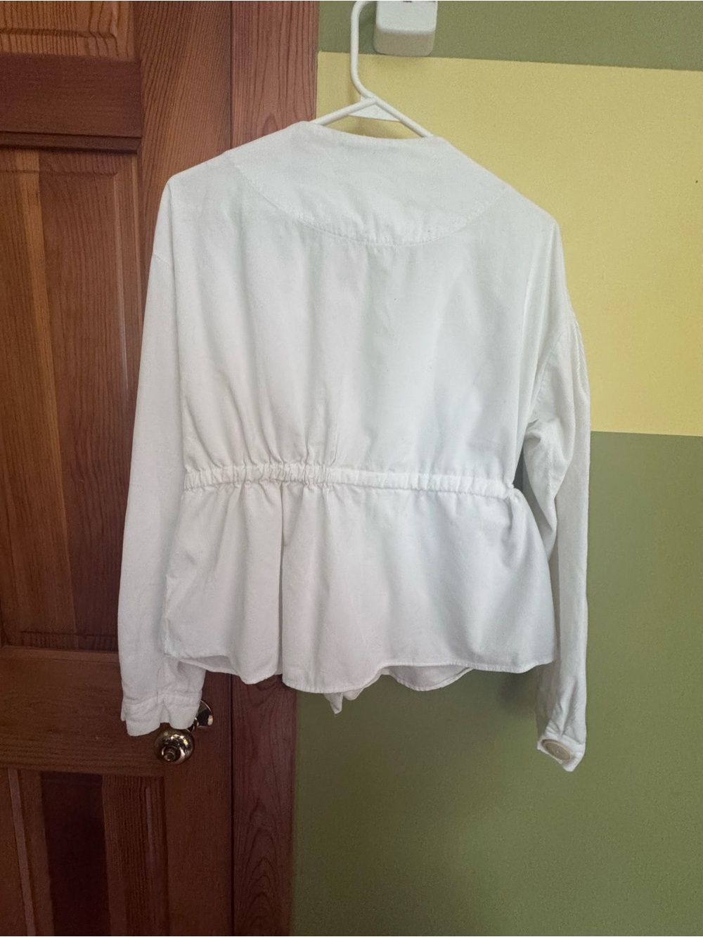 Zara White Drawstring Button Front Jacket - Picture 6 of 9